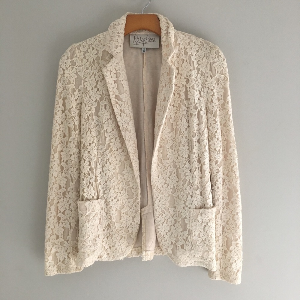 Rory Beca Sofia Lace Blazer Ivory